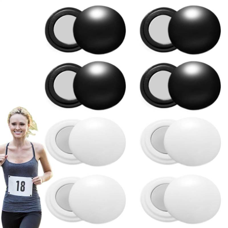 BommFu Magnetische Startnummernhalter Für Läufer | Rennnummer Clips 8 Paare | Wiederverwendbare rutschfeste Magnete Für Tanzwettbewerbe Radsport Leichtathletik Training von BommFu