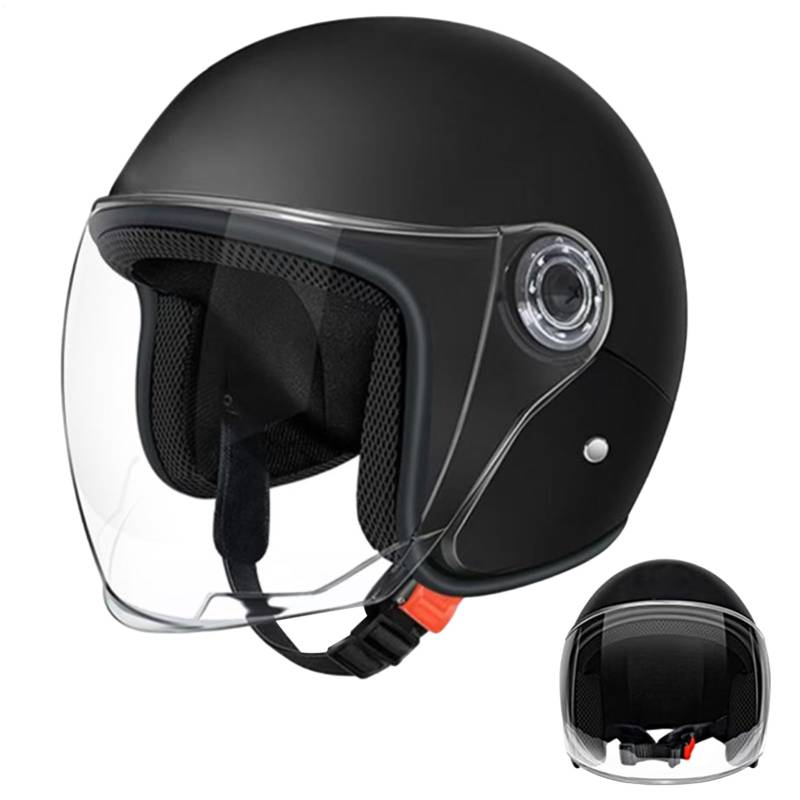 BommFu Motorradhelme | Elektrische Motorradhelme | Reithelme Motorrad | Jethelm Mit Visier | Sturzhelm Moped - Rollerhelm, Vintage, Bequem Für Erwachsene, Jugendliche von BommFu