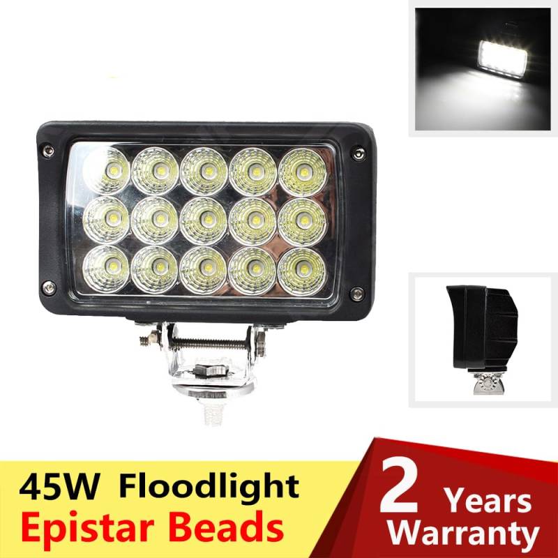 Boncak LED Arbeitsscheinwerfer, 45W Rechteck Zusatzscheinwerfer Scheinwerfer Flutlicht Reflektor worklight für Bagger Trecker von Boncak