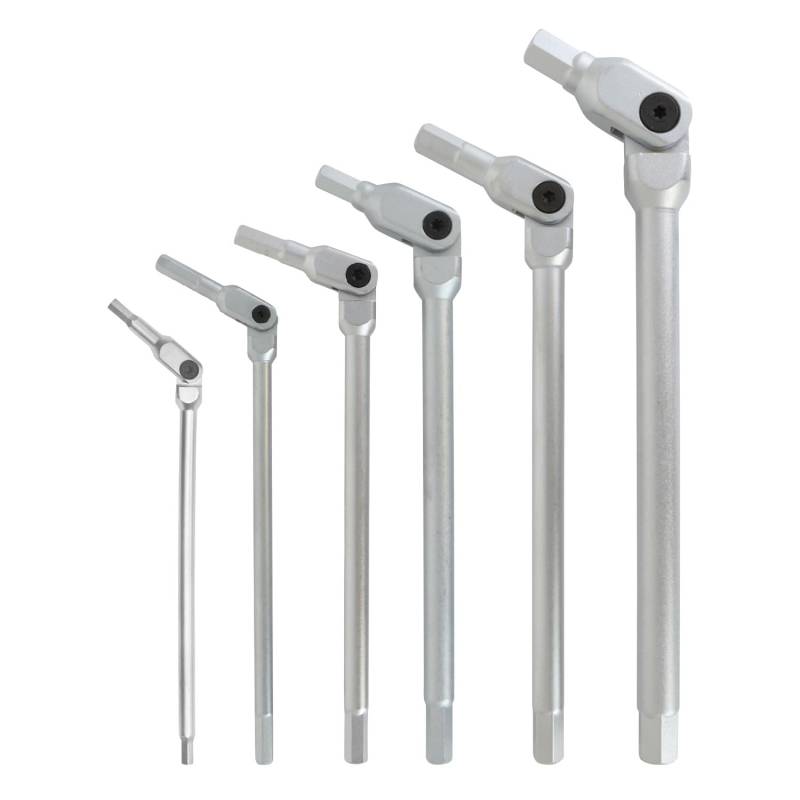 Abco Tech Bondhus 08-0420 00010 HEX-PRO Gelenkkopfschlüsselsatz, Größen: 3, 4, 5, 6, 8 und 10 mm (6-teilig), Chrom von Abco Tech