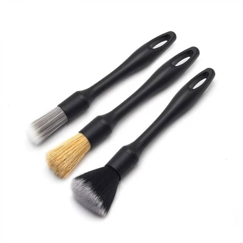 BooeDareno 3-teiliges Auto-Detail-Pinsel-Set, superweich, Auto-Innen-Detail-Pinsel mit synthetischen Borsten, Auto-Armaturenbrett-Staubwedel-Bürstenzubehör von BooeDareno