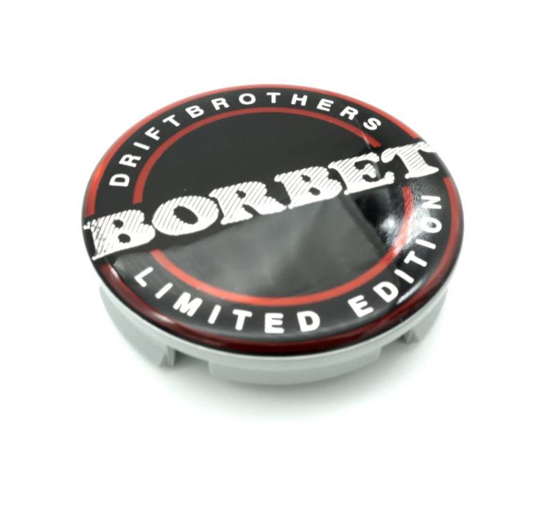 1x Original Borbet Nabendeckel 56mm Felgendeckel Nabenkappe Drift Edtion Schwarz Rot von Borbet