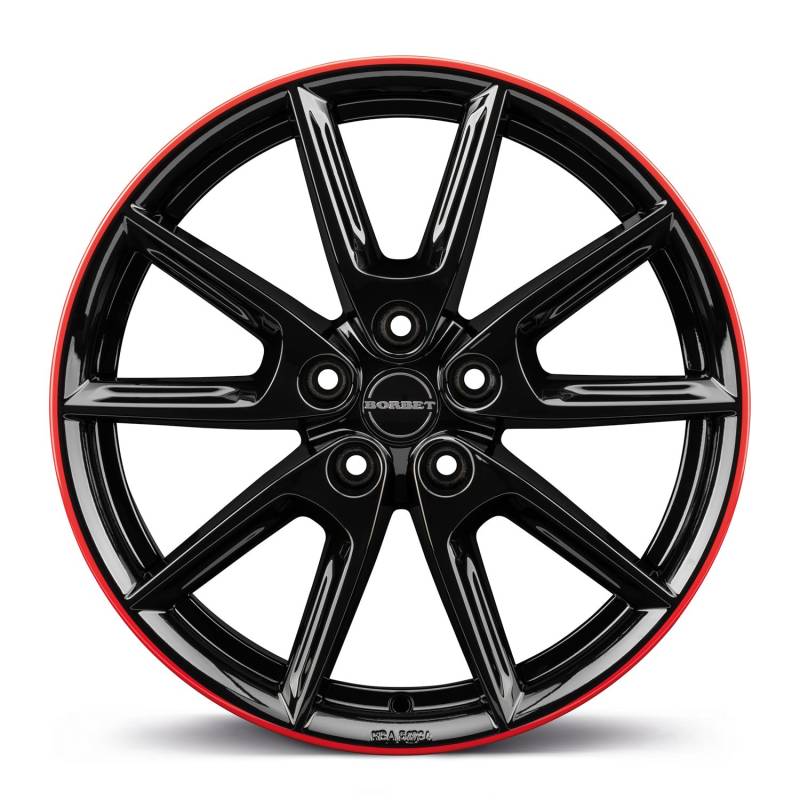 4x Borbet Felgen Alufelgen LX19 8x19 ET50 5x112 black glossy rim red kompatibel mit BMW 1er 2er iX1 X1 X2 von Borbet