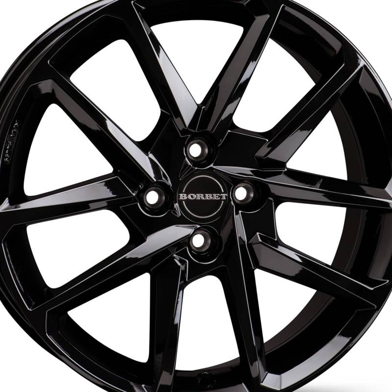 4x Borbet Felgen Alufelgen N 6.5x16 ET47 4x100 black glossy kompatibel mit Mini Cabrio Clubman Cooper Coupe One Roadster von Borbet