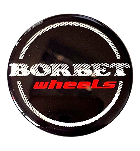 Original Borbet Wheels 56mm Nabendeckel Nabenkappe Schwarz Glanz Silber Rot Center Cap Deckel Felgendeckel von Borbet