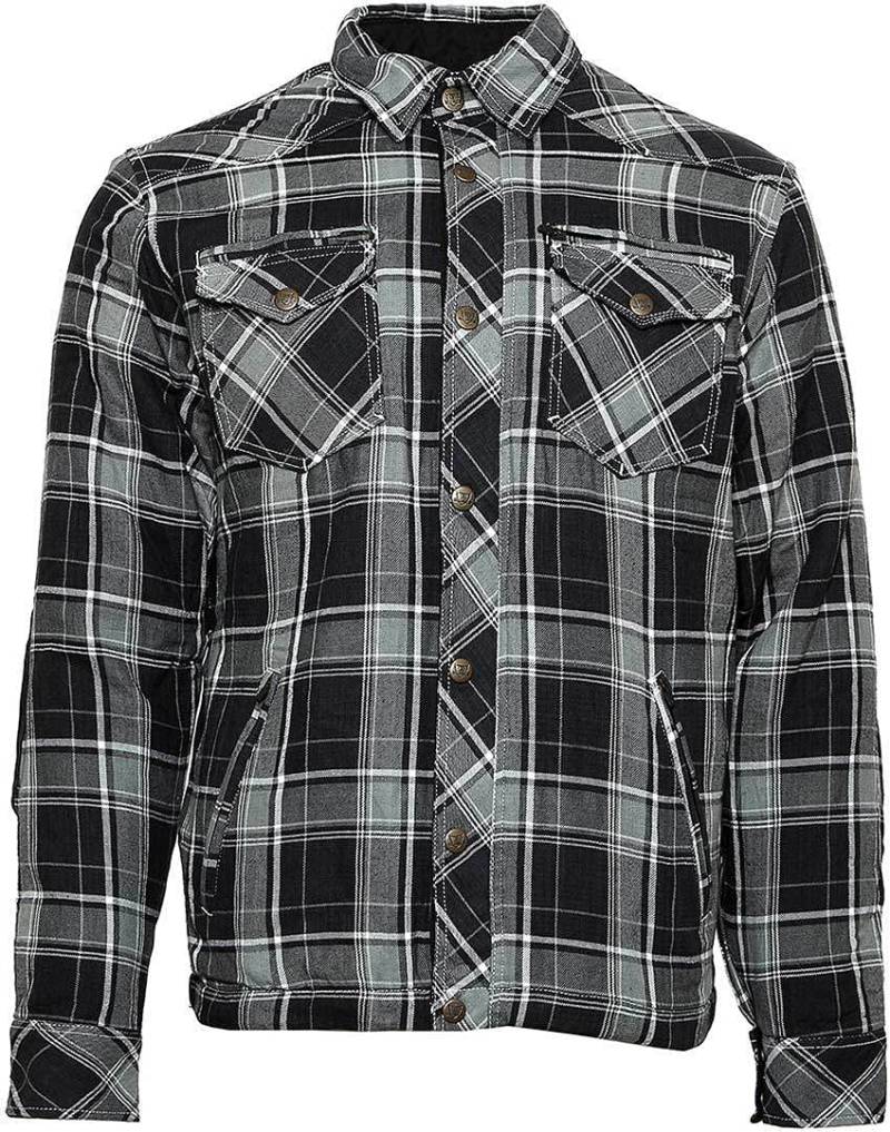 Bores Lumberjack Jacken-Hemd, Reißfest, Wasserabweisend, Grau-Schwarz-Weiss Kariert, Größe XL von Bores