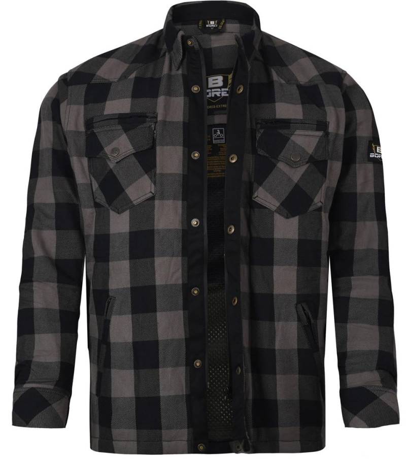 Bores Lumberjack Jacken-Hemd Reißfest, Wasserabweisend, Grau-Schwarz Kariert, Größe 6XL von Bores