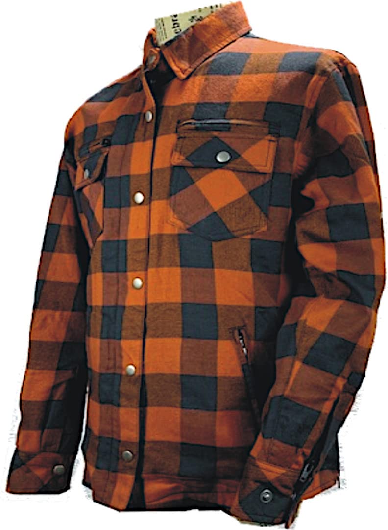 Bores Lumberjack Premium Motorradhemd (Orange/Black,L) von Bores