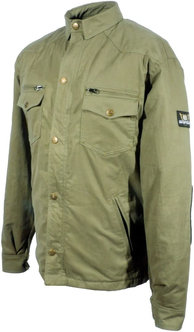 Bores Military Jack Olive Motorrad Hemd (Olive,XL) von Bores