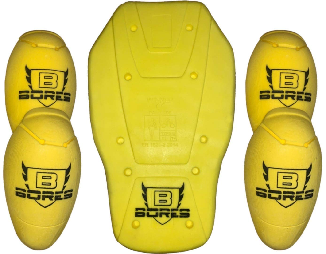 Bores Schulter/Ellenbogen/Rücken Protektoren Set (Yellow,One Size) von Bores
