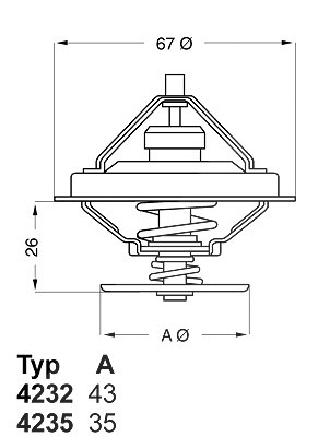 Wahler Thermostat, Kühlmittel [Hersteller-Nr. 4235.80D] für BMW von WAHLER