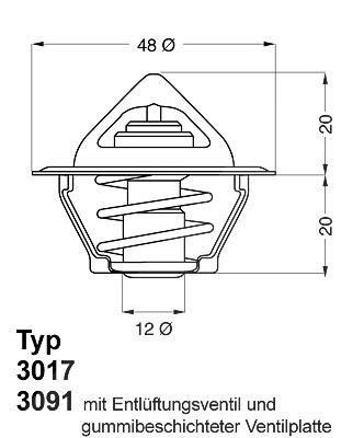 Wahler Thermostat, Kühlmittel [Hersteller-Nr. 3017.87D2] für Chevrolet, Daewoo von WAHLER
