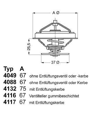 Wahler Thermostat, Kühlmittel [Hersteller-Nr. 4049.80D] für Mercedes-Benz von WAHLER