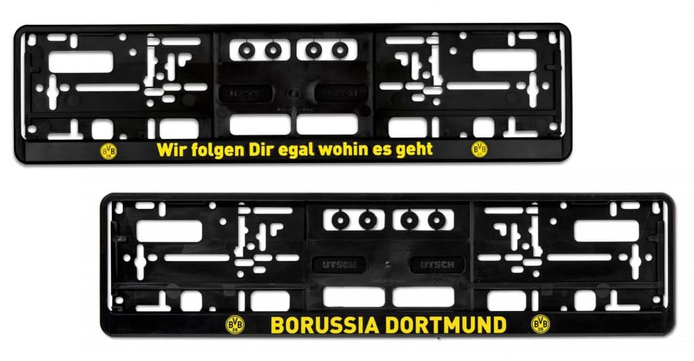 Borussia Dortmund 2er Set Kennzeichenhalter 1 x Wir Folgen Dir + 1 x Classic Logo BVB 09 Borussia Dortmund 2er Set Kennzeichenhalter 1 x Wir Folgen Dir + 1 x Classic Logo BVB 09 von Borussia Dortmund