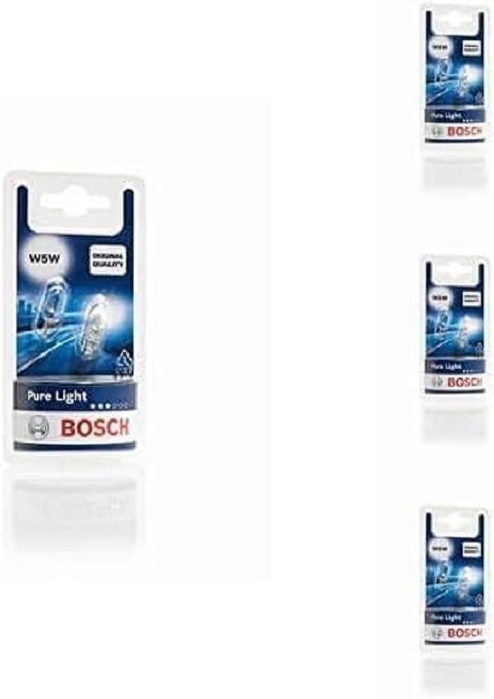 Bosch W5W Pure Light Fahrzeuglampen - 12 V 5 W W2,1x9,5d - 2 Stück, 4er Packung von Bosch