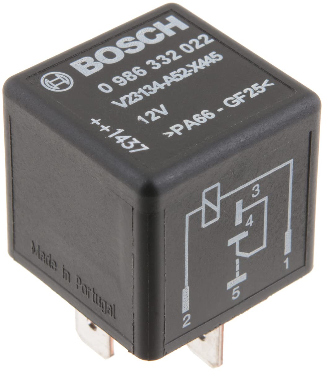 Bosch 0986332022 Mini-Relais 12V 60A, IP5K4, Betriebstemperatur von -40° C bis 85° C, Wechselrelais, 5 Pin Relais Bosch 0986332022 Mini-Relais 12V 60A, IP5K4, Betriebstemperatur von -40° C bis 85° C, Wechselrelais, 5 Pin Relais von Bosch Automotive
