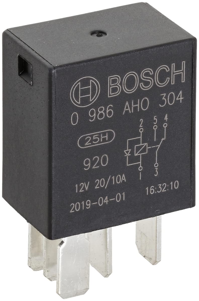Bosch 0986AH0304 Micro-Relais 12 V 20 A, 5 Terminals, IP5K4 Temperaturbeständigkeit von -40 °C bis 85 °C von Bosch Automotive