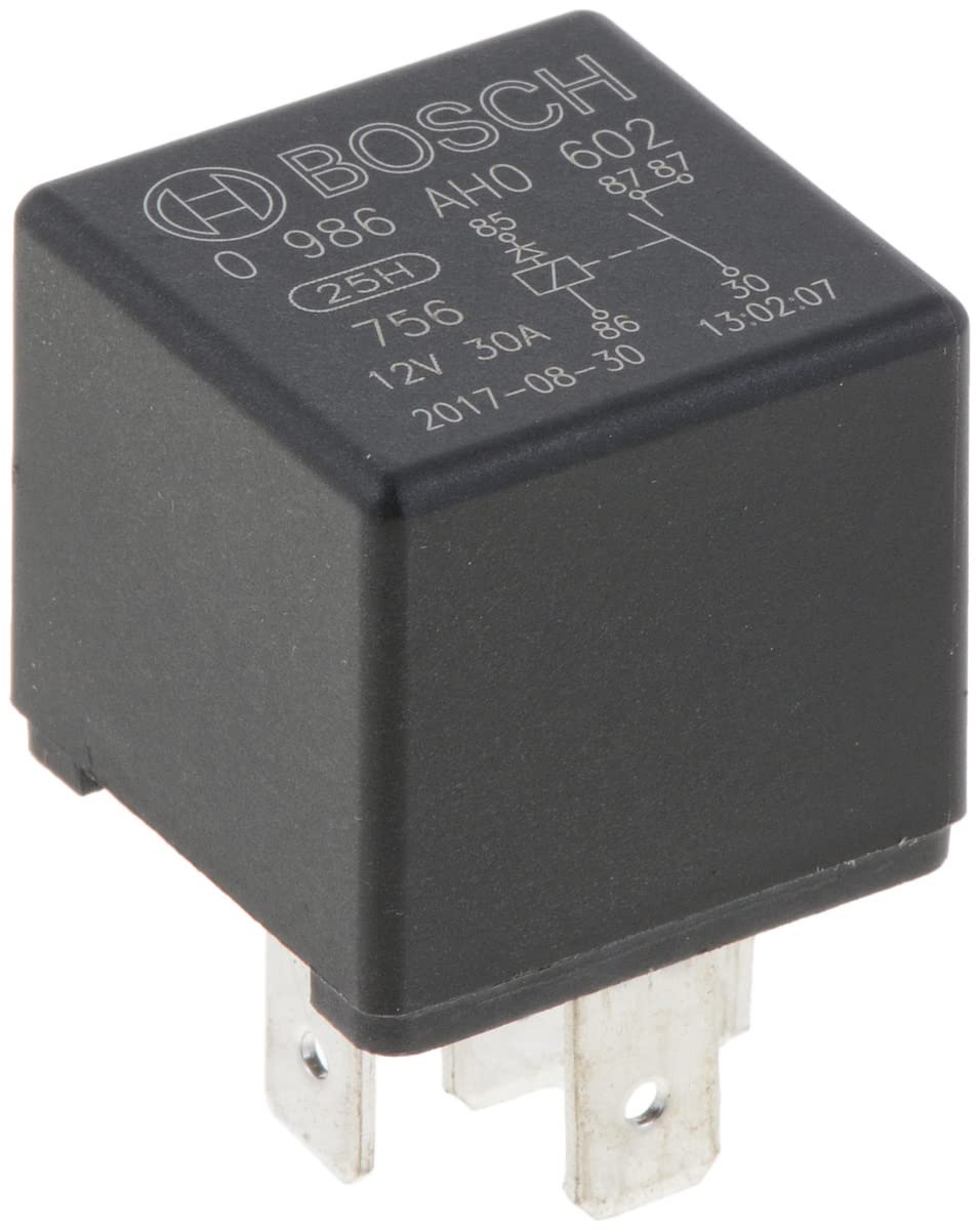 Bosch 0986AH0602 Mini-Relais 12V 20A, IP5K4, Betriebstemperatur von -40° C bis 100° C, Schließer-Relais, 5 Pins, 2x87 von Bosch Automotive