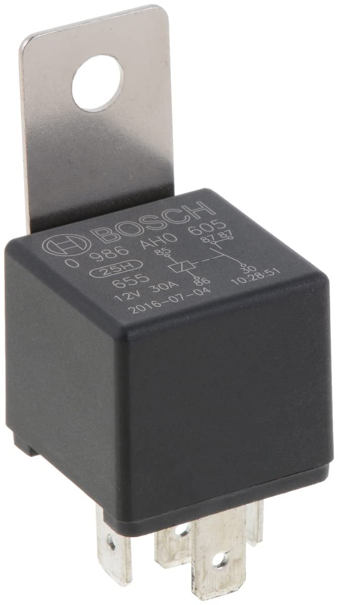 Bosch 0986AH0605 Mini-Relais 12V 20A, IP5K4, Betriebstemperatur von -40° C bis 100° C, Schließer-Relais, 5 Pins, 2x87 Bosch 0986AH0605 Mini-Relais 12V 20A, IP5K4, Betriebstemperatur von -40° C bis 100° C, Schließer-Relais, 5 Pins, 2x87 von Bosch Automotive
