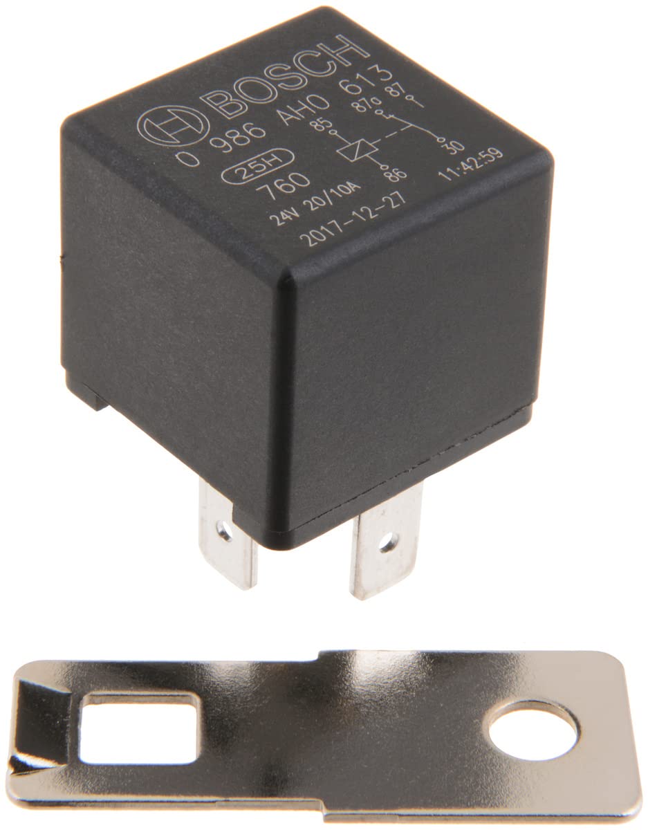 Bosch 0986AH0613 Mini-Relais 24V 20A, IP5K4, Betriebstemperatur von -40° C bis 100° C, Wechselrelais, 5 Pin Relais Bosch 0986AH0613 Mini-Relais 24V 20A, IP5K4, Betriebstemperatur von -40° C bis 100° C, Wechselrelais, 5 Pin Relais von Bosch Automotive