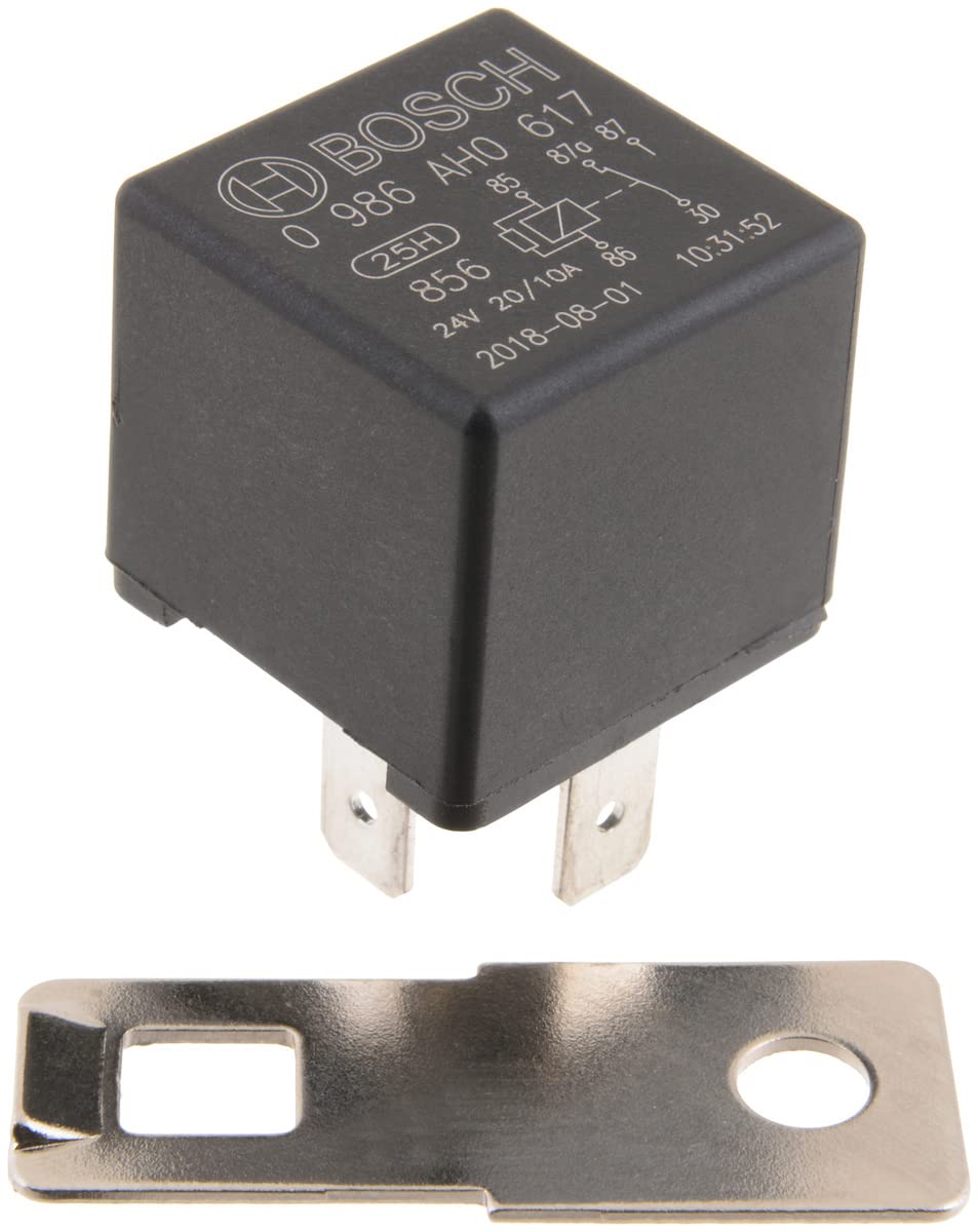 Bosch 0986AH0617 Mini-Relais 24V 20A, IP5K4, Betriebstemperatur von -40° C bis 100° C, Wechselrelais, 5 Pin Relais Bosch 0986AH0617 Mini-Relais 24V 20A, IP5K4, Betriebstemperatur von -40° C bis 100° C, Wechselrelais, 5 Pin Relais von Bosch Automotive