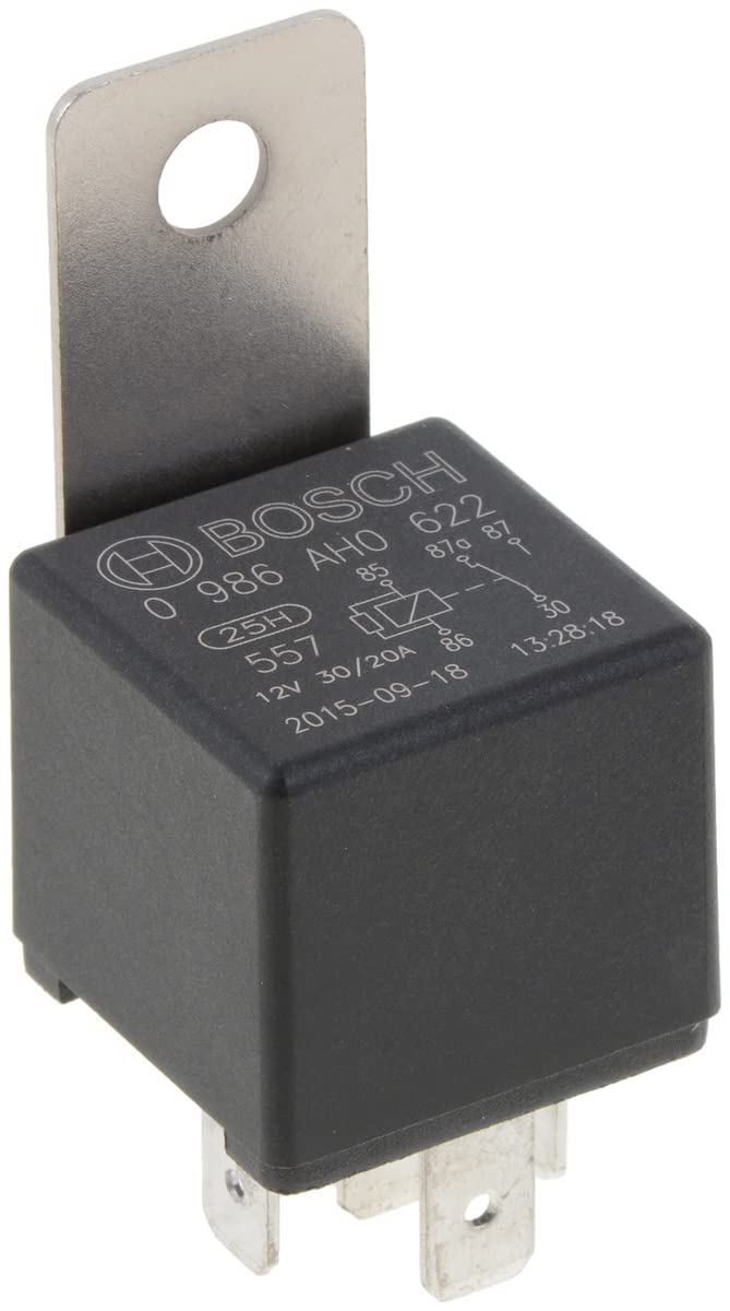Bosch 0986AH0622 Mini-Relais 12V 20A, IP5K4, Betriebstemperatur von -40° C bis 100° C, Wechselrelais, 5 Pin Relais Bosch 0986AH0622 Mini-Relais 12V 20A, IP5K4, Betriebstemperatur von -40° C bis 100° C, Wechselrelais, 5 Pin Relais von Bosch Automotive