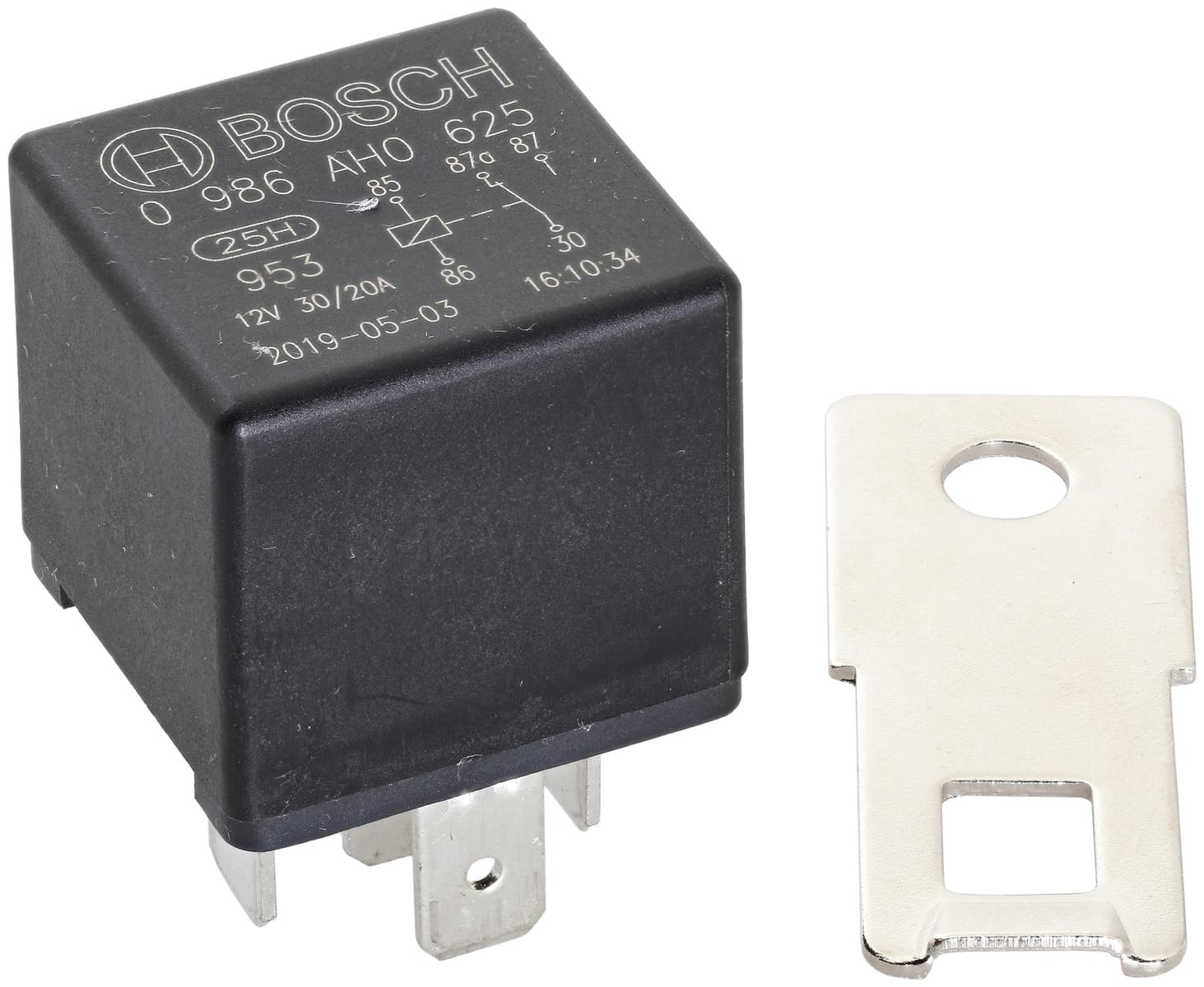 Bosch 0986AH0625 Mini-Relais 12V 30A, IP5K4, Betriebstemperatur von -40° C bis 100° C, Wechselrelais, 5 Pin Relais von Bosch Automotive