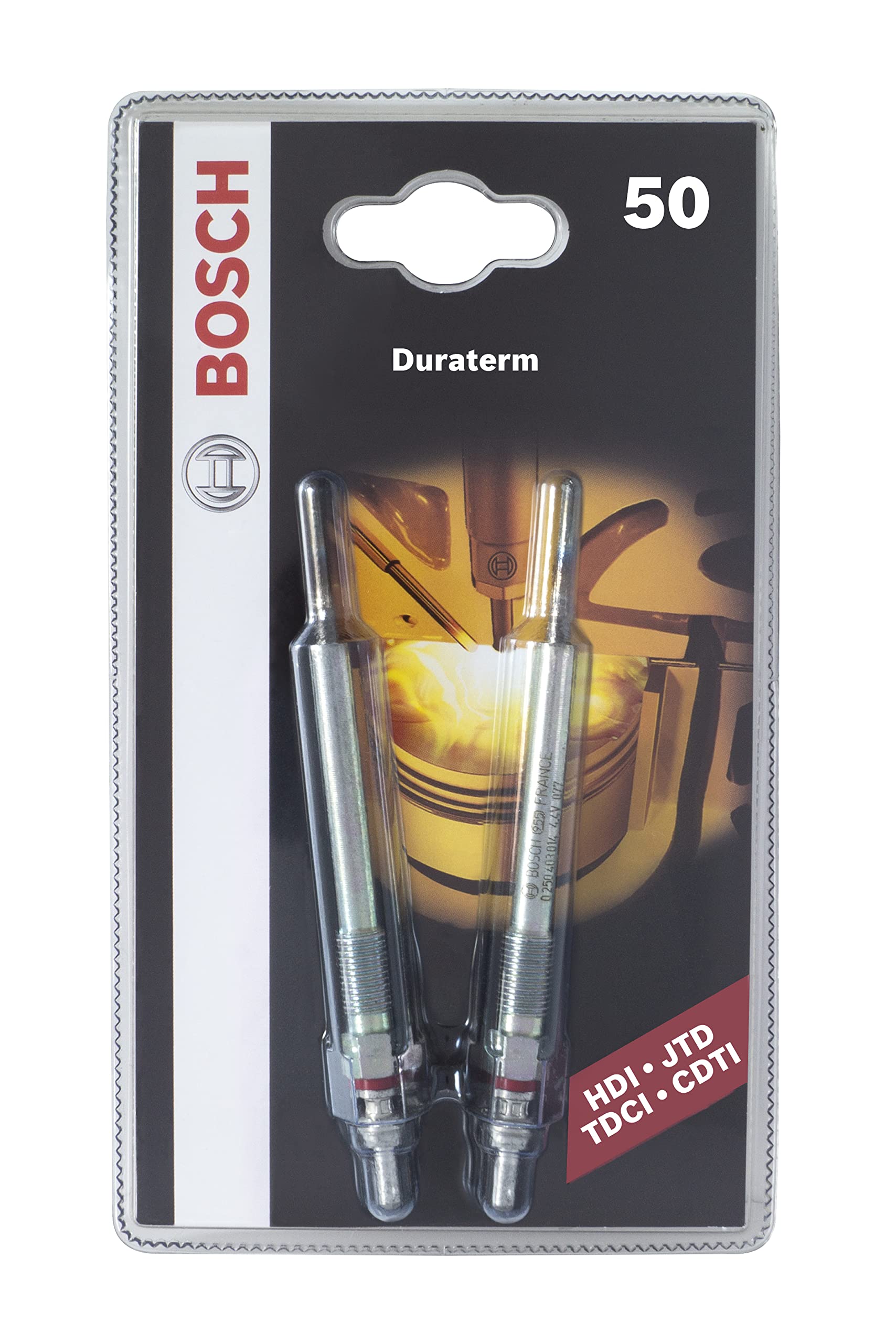 Bosch 50 - Duraterm High Speed - Blister – 2er Set - für dieselbetriebene Fahrzeuge von Bosch Automotive