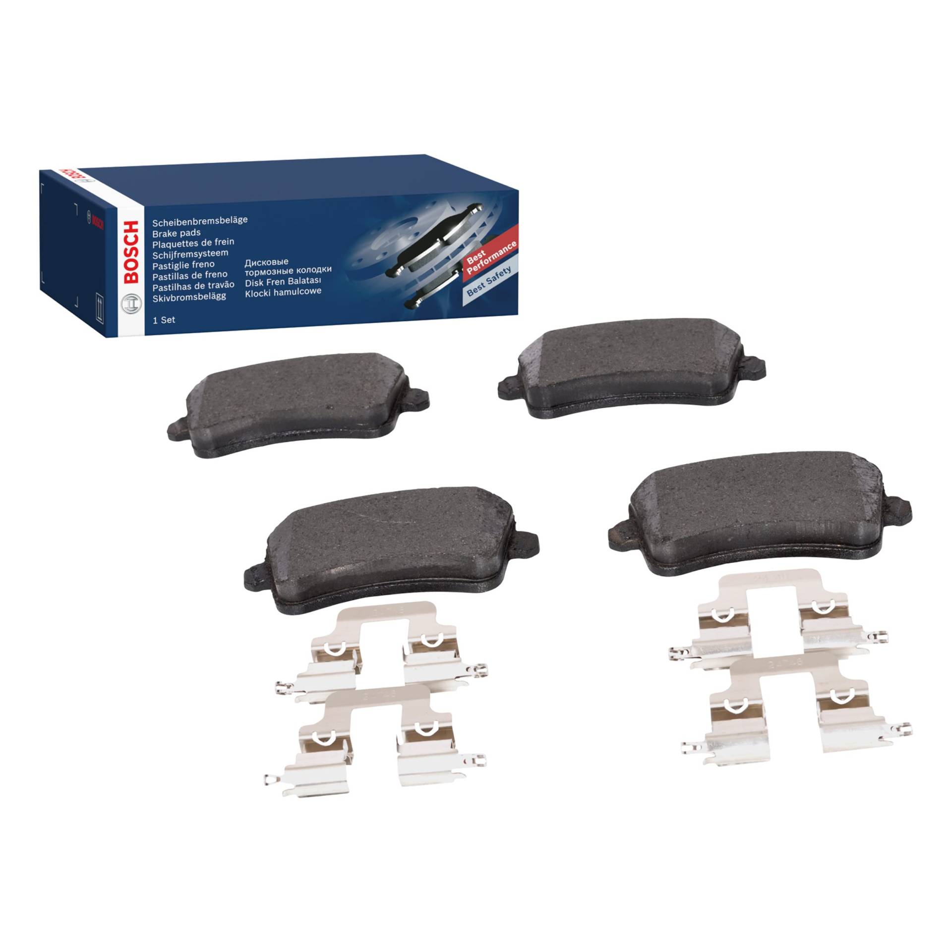 Bosch BP1126 - Auto Bremsbeläge hinten - Bosch-Qualität - für leises Bremsen mit wenig Staub - ECE-R90 zertifiziert - kupferfrei - 1 Set mit 4 Bremsbelägen - mit Zubehör Bosch BP1126 - Auto Bremsbeläge hinten - Bosch-Qualität - für leises Bremsen mit wenig Staub - ECE-R90 zertifiziert - kupferfrei - 1 Set mit 4 Bremsbelägen - mit Zubehör von Bosch Automotive