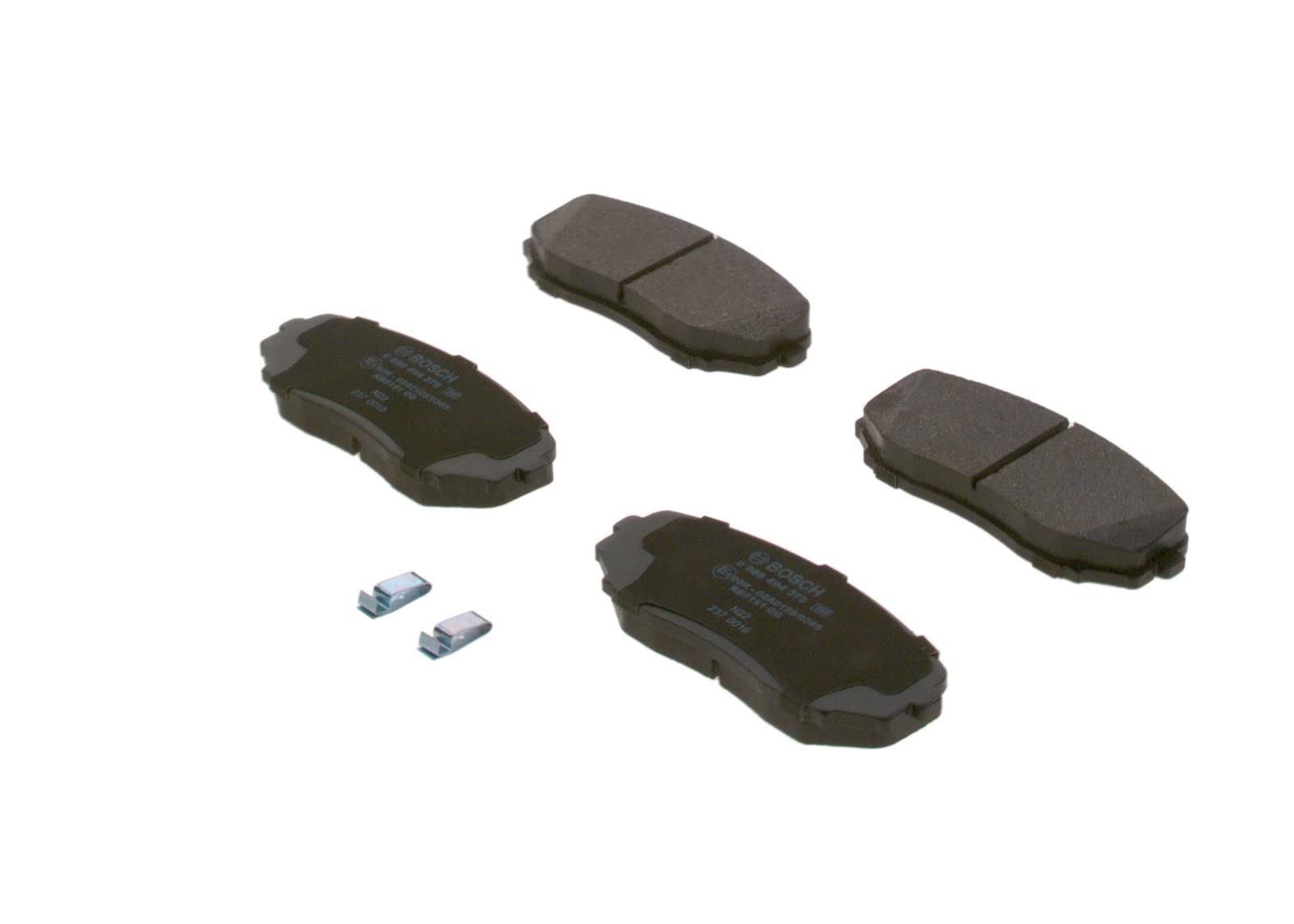 BP1283 - Auto Bremsbeläge vorne - Bosch-Qualität - für leises Bremsen mit wenig Staub - ECE-R90 zertifiziert - kupferfrei - 1 Set mit 4 Bremsbelägen - mit Zubehör von Bosch Automotive