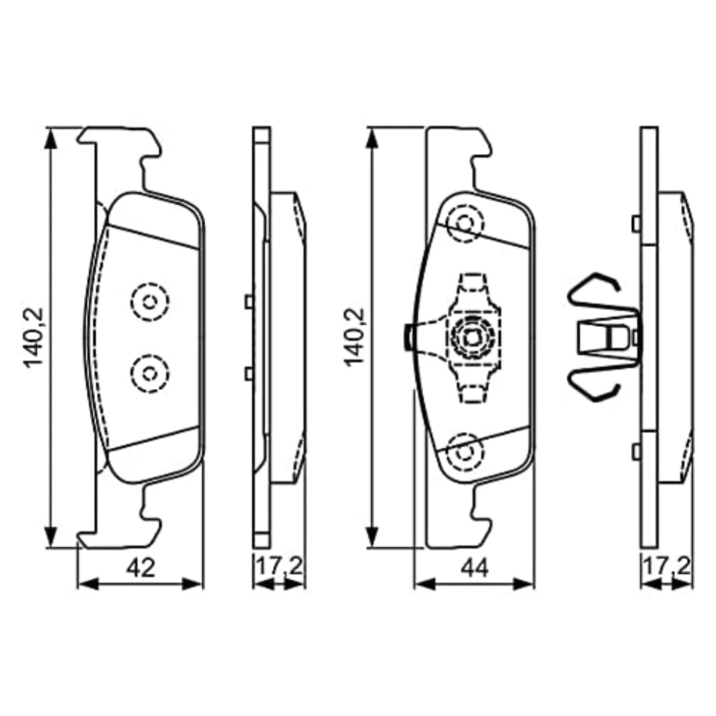 Bosch BP1623 Bremsbeläge - Vorderachse - ECE-R90 Zertifizierung - vier Bremsbeläge pro Set von Bosch Automotive