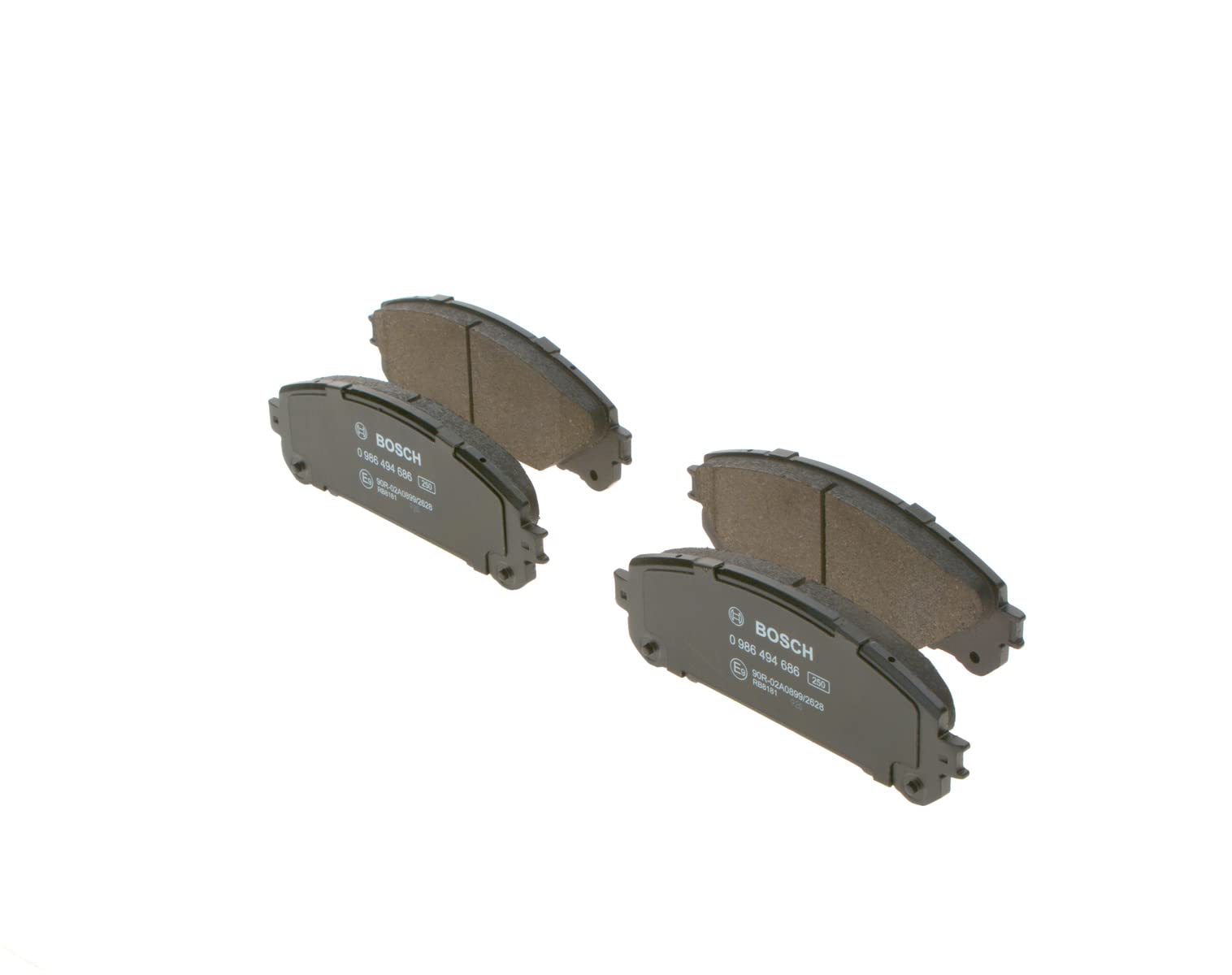 Bosch BP1681 - Auto Bremsbeläge vorne - Bosch-Qualität - für leises Bremsen mit wenig Staub - ECE-R90 zertifiziert - kupferfrei - 1 Set mit 4 Bremsbelägen - mit Zubehör Bosch BP1681 - Auto Bremsbeläge vorne - Bosch-Qualität - für leises Bremsen mit wenig Staub - ECE-R90 zertifiziert - kupferfrei - 1 Set mit 4 Bremsbelägen - mit Zubehör von Bosch Automotive
