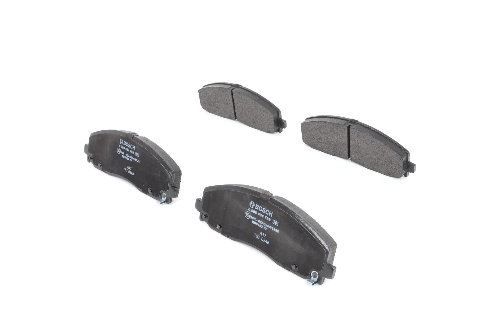 Bosch BP1943 - Auto Bremsbeläge vorne - Bosch-Qualität - für leises Bremsen mit wenig Staub - ECE-R90 zertifiziert - kupferfrei - 1 Set mit 4 Bremsbelägen - mit Zubehör Bosch BP1943 - Auto Bremsbeläge vorne - Bosch-Qualität - für leises Bremsen mit wenig Staub - ECE-R90 zertifiziert - kupferfrei - 1 Set mit 4 Bremsbelägen - mit Zubehör von Bosch Automotive