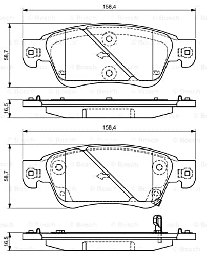 Bosch BP2211 Bremsbeläge - Vorderachse - ECE-R90 Zertifizierung - vier Bremsbeläge pro Set von Bosch Automotive