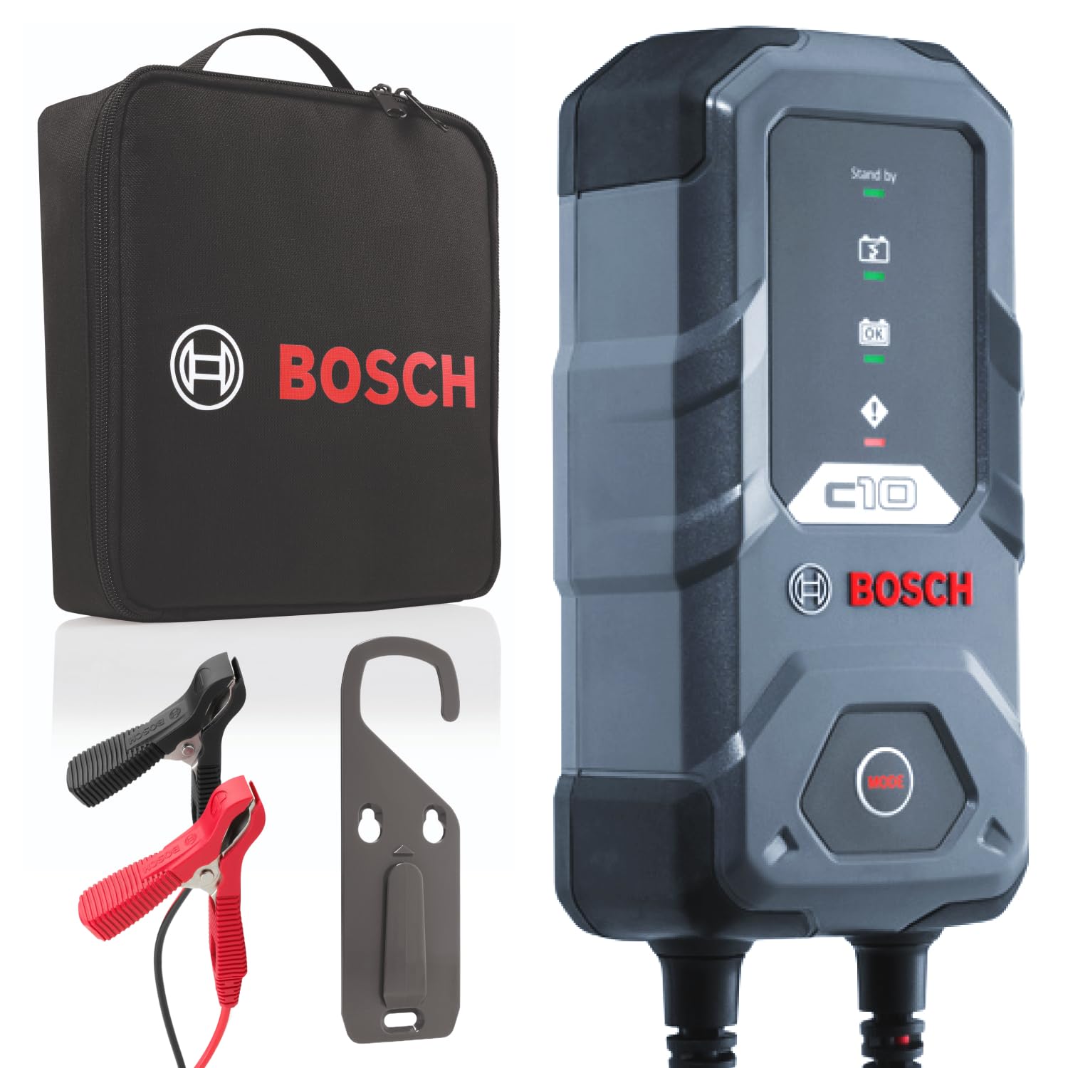 Bosch C10 Batterieladegerät, 3,5 Ampere, mit Erhaltungsladungs-Funktion - Autobatterie-Ladegerät für 12 V Blei-Säure-, AGM-, EFB-, Gel- und SLI-Batterien Bosch C10 Batterieladegerät, 3,5 Ampere, mit Erhaltungsladungs-Funktion - Autobatterie-Ladegerät für 12 V Blei-Säure-, AGM-, EFB-, Gel- und SLI-Batterien von Bosch Automotive
