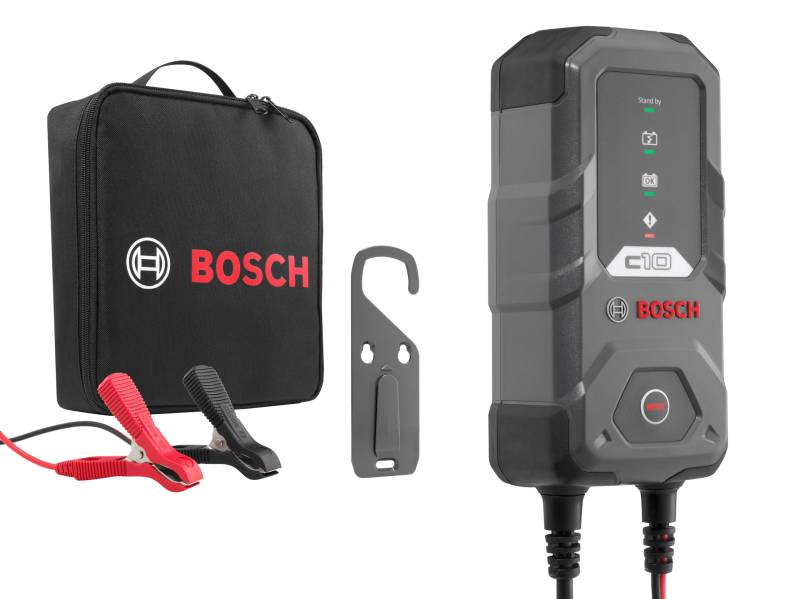 Bosch C10 Kfz-Batterieladegerät, 3,5 Ampere, mit Erhaltungsfunktion - für 12 V Blei-Säure, AGM, GEL, EFB und VRLA-Batterien von Bosch Automotive