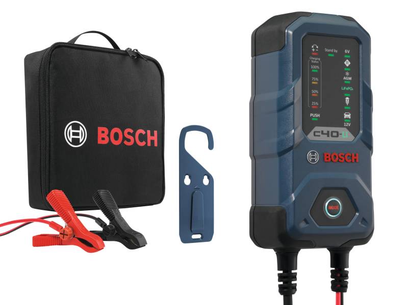 Bosch C40-Li Kfz-Batterieladegerät, 5 Ampere, mit Erhaltungsfunktion - 6 / 12 V für Lithium-Ionen, Blei-Säure, EFB, GEL und AGM-Batterien von Bosch Automotive