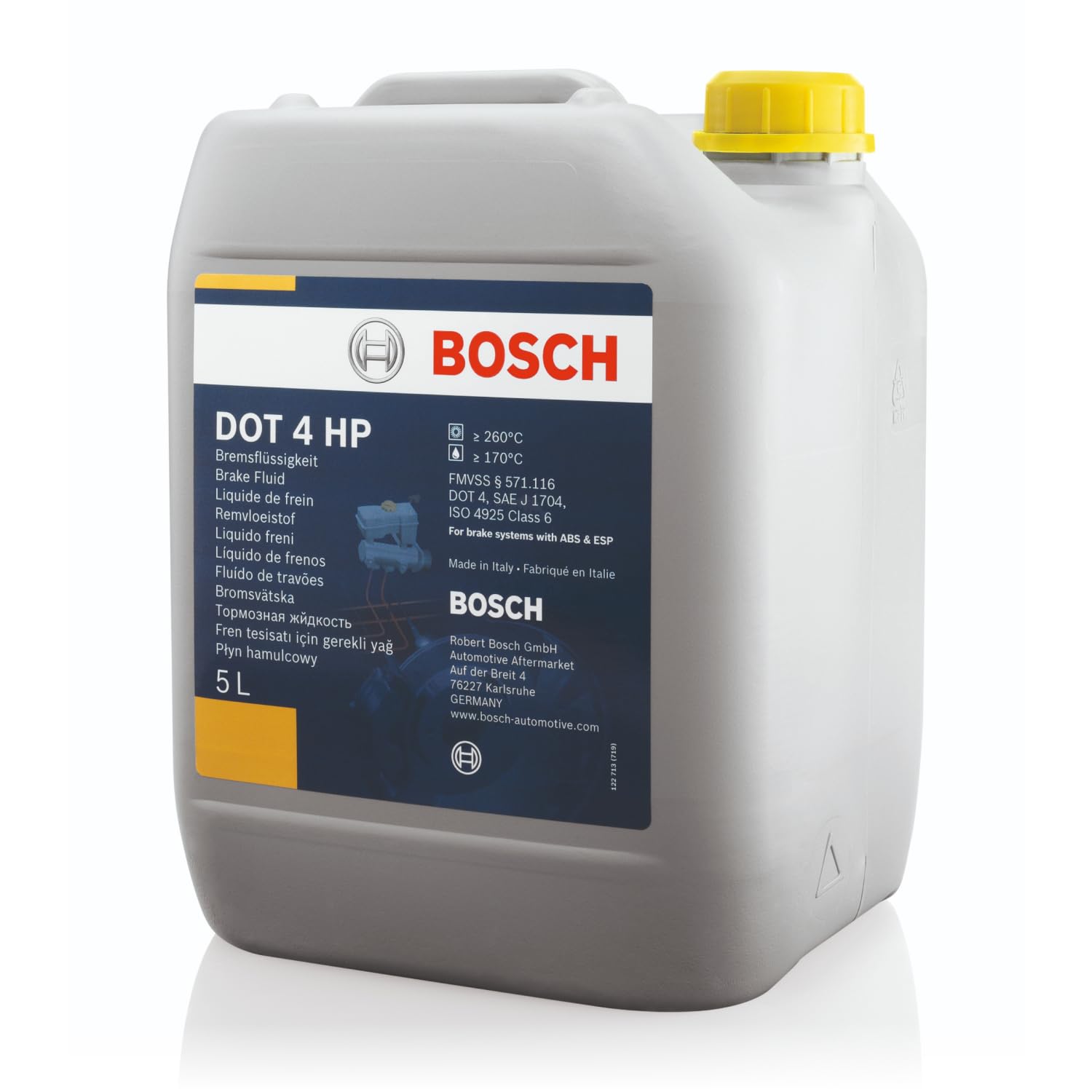 Bosch Bremsflüssigkeit DOT 4 HP, 5 L - für alle modernen Fahrzeuge mit ABS- und ESP-Bremssystemen Bosch Bremsflüssigkeit DOT 4 HP, 5 L - für alle modernen Fahrzeuge mit ABS- und ESP-Bremssystemen von Bosch Automotive