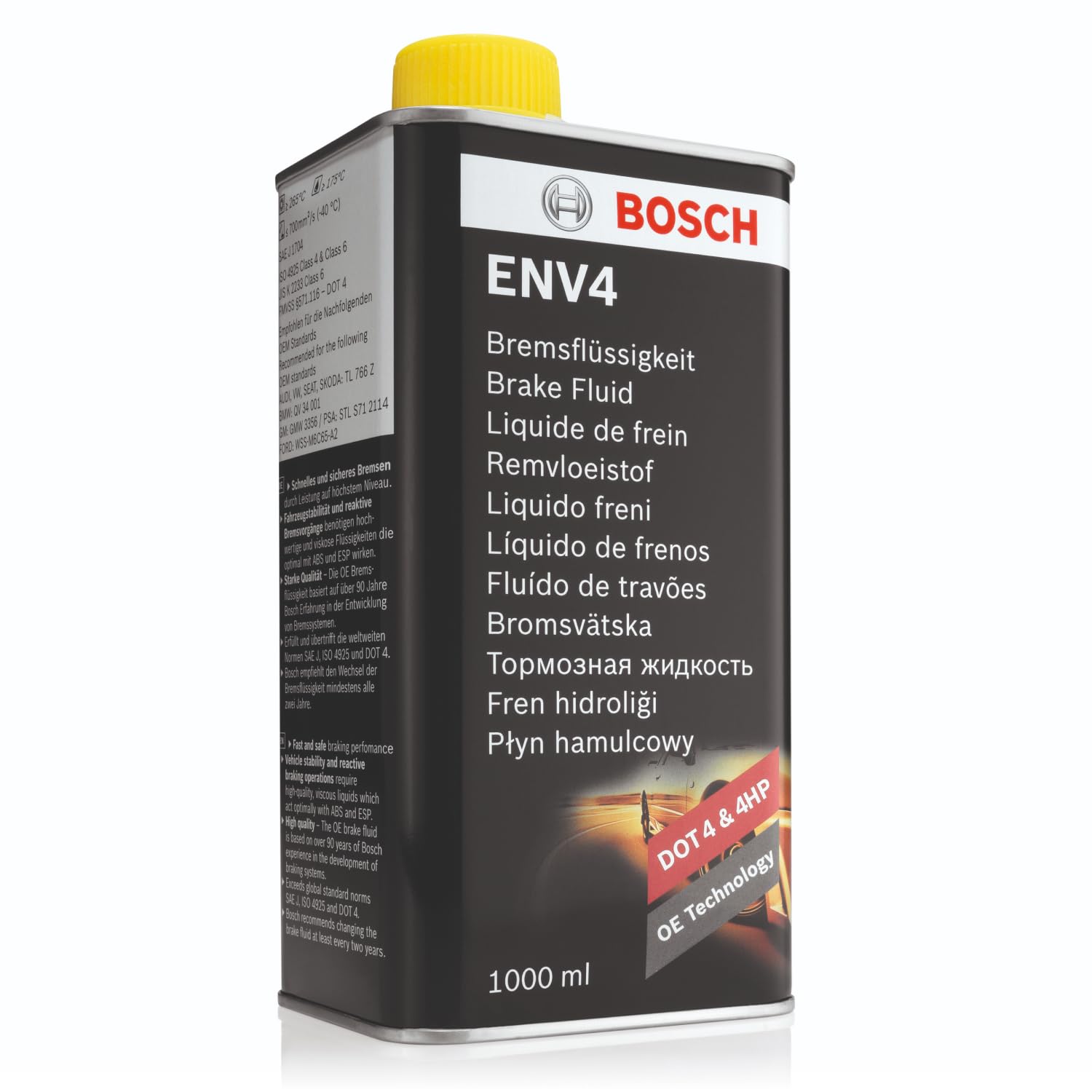 Bosch Bremsflüssigkeit ENV4, 1 L - für alle modernen Fahrzeuge mit ABS- und ESP-Bremssystemen - OE-Qualität - kompatibel mit DOT3, 4 und 4 (HP/LV) Bosch Bremsflüssigkeit ENV4, 1 L - für alle modernen Fahrzeuge mit ABS- und ESP-Bremssystemen - OE-Qualität - kompatibel mit DOT3, 4 und 4 (HP/LV) von Bosch Automotive