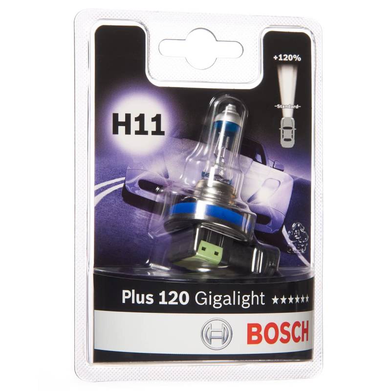Bosch H11 Plus 120 Gigalight Lampe - 12 V 55 W PGJ19-2 - 1 Stück von Bosch Automotive