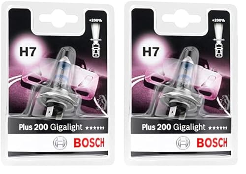 Bosch H7 Plus 200 Gigalight Lampe - 12 V 55 W PX26d - 1 Stück (Packung mit 2) von Bosch Automotive