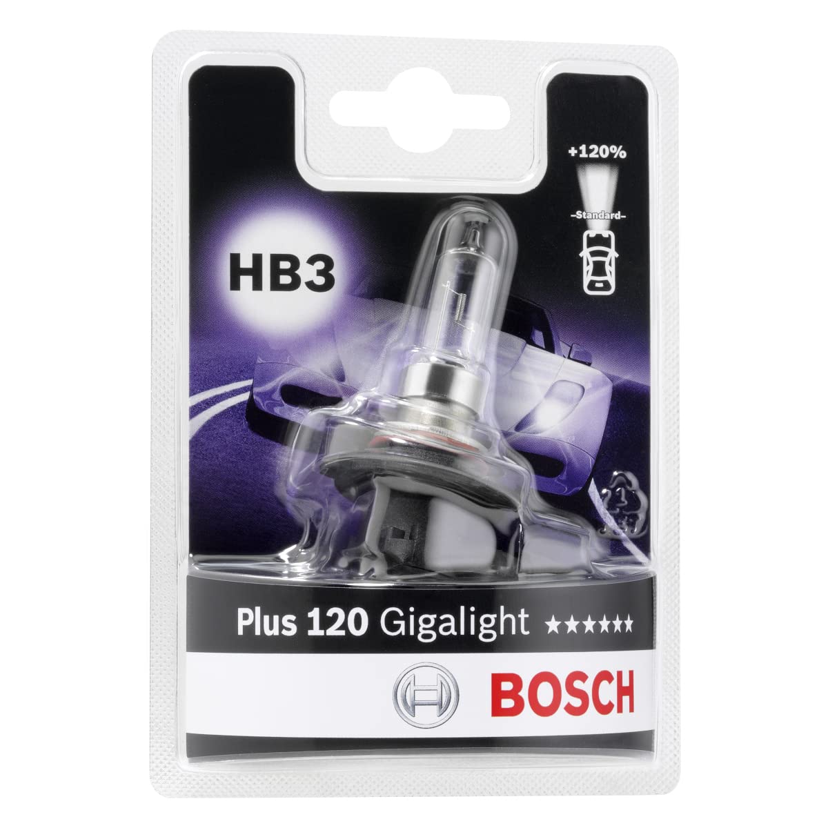 Bosch HB3 Plus 120 Gigalight Lampe - 12 V 60 W P20d - 1 Stück von Bosch Automotive