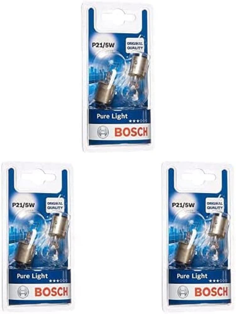 Bosch P21/5W Pure Light Fahrzeuglampen - 12 V 21/5 W BAY15d - 2 Stück, 3er Pack von Bosch Automotive