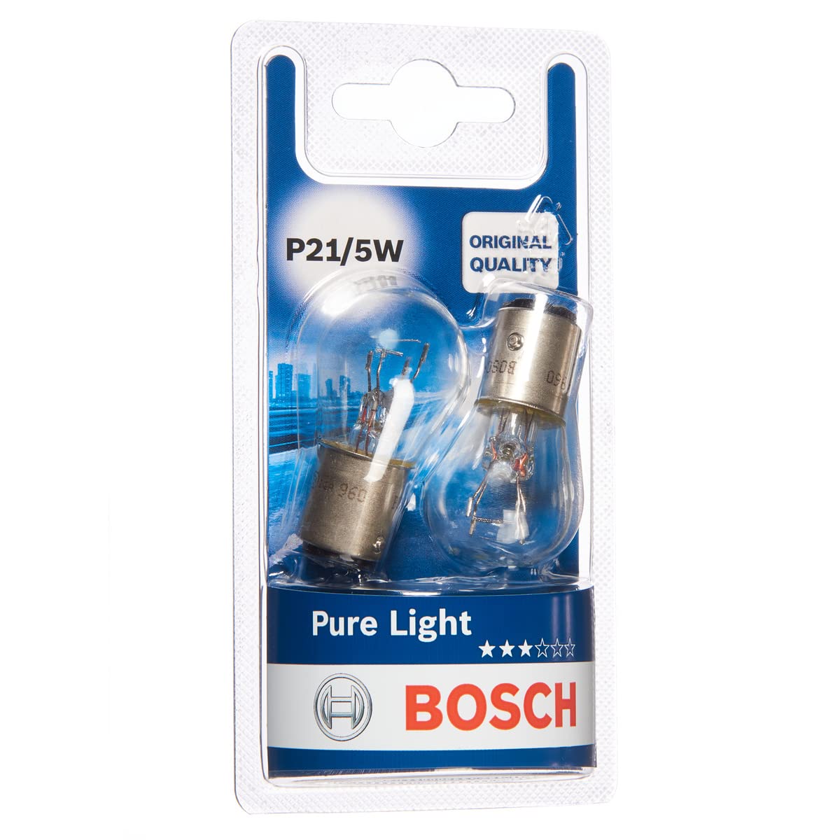 Bosch P21/5W Pure Light Fahrzeuglampen - 12 V 21/5 W BAY15d - 2 Stücke von Bosch Automotive