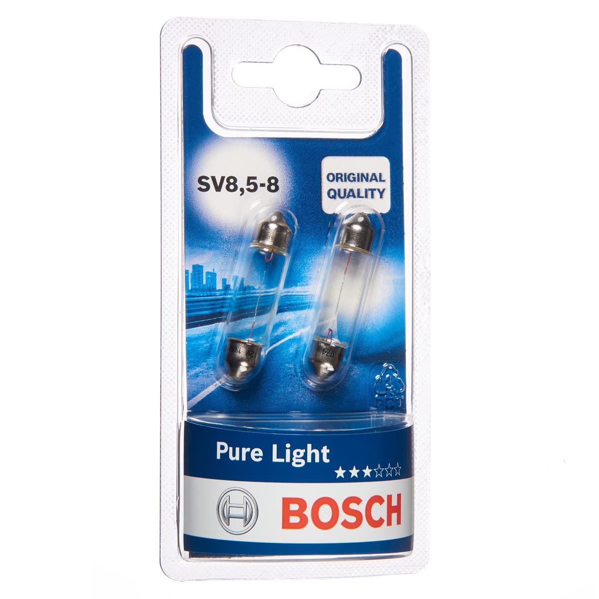 Bosch Pure Light Sof. 10W Lampe 12V 10W SV8,5-8 (2 Stück) von Bosch Automotive