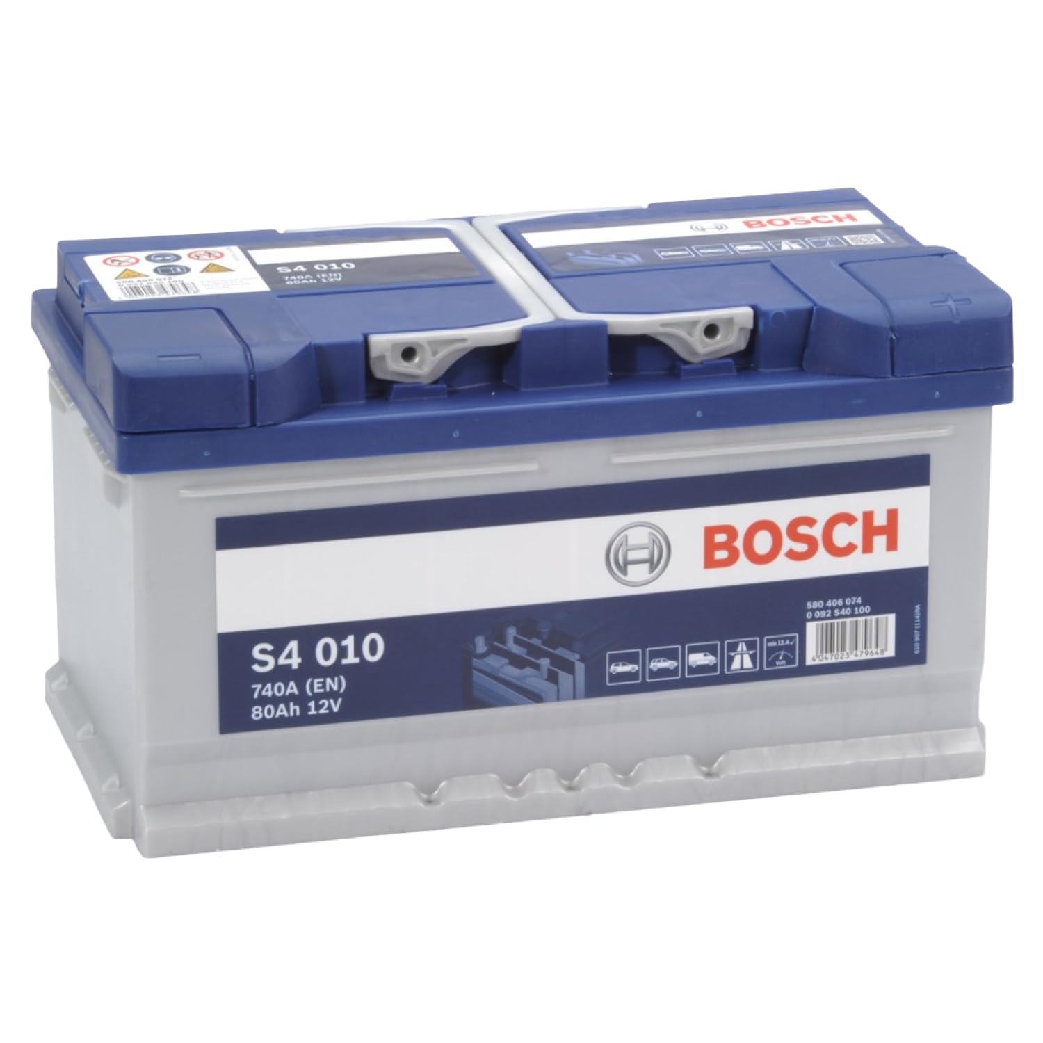 Bosch S4 010 Autobatterie 80 Ah - 740 A - 12 V, Blei-Säure-Batterie für Fahrzeuge ohne Start-Stopp-Automatik - Polarität: links - rechts +, 315 x 175 x 175 mm Bosch S4 010 Autobatterie 80 Ah - 740 A - 12 V, Blei-Säure-Batterie für Fahrzeuge ohne Start-Stopp-Automatik - Polarität: links - rechts +, 315 x 175 x 175 mm von Bosch Automotive