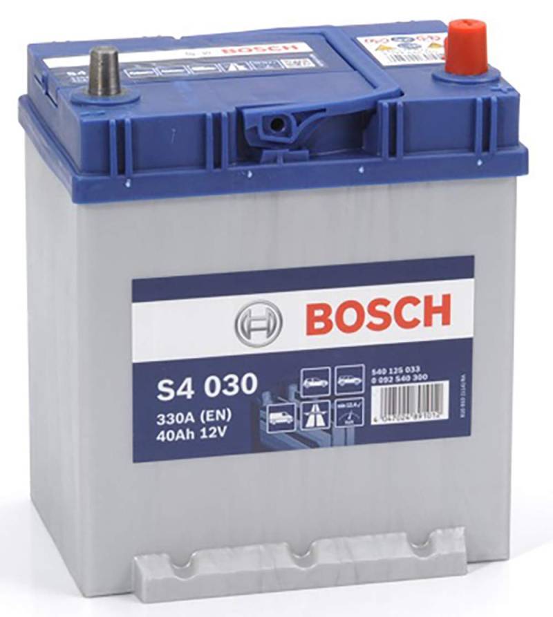 Bosch S4030 - Autobatterie - 40A/h - 330A - Blei-Säure-Technologie - für Fahrzeuge ohne Start-Stopp-System von Bosch Automotive
