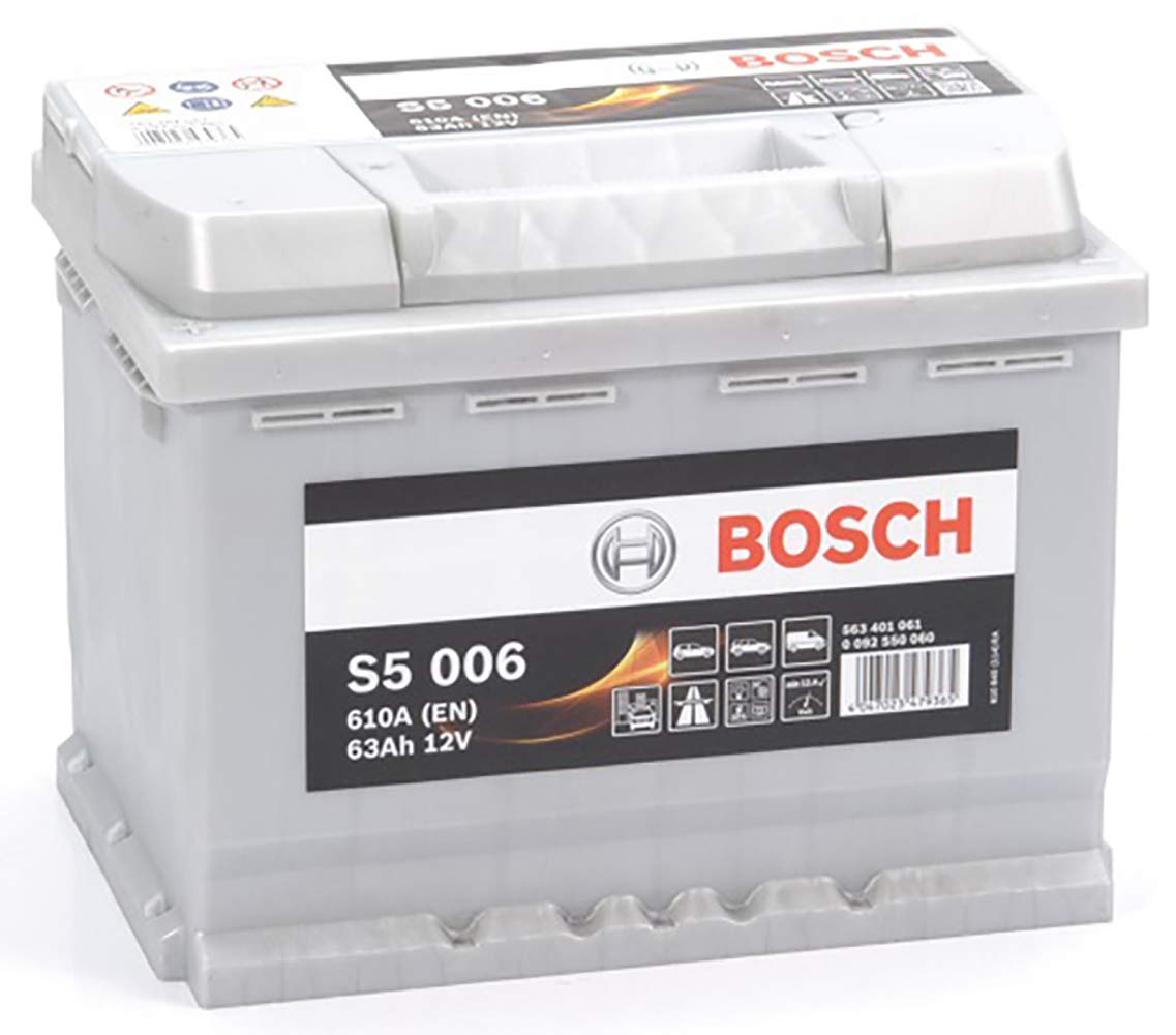 Bosch S5006 - Autobatterie - 63A/h - 610A - Blei-Säure-Technologie - für Fahrzeuge ohne Start-Stopp-System, 242 x 175 x 190 mm von Bosch Automotive