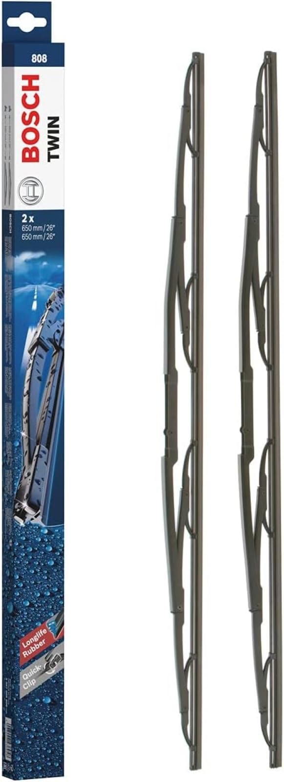 Bosch Scheibenwischer Twin 808, Länge: 650mm/650mm – Set für Frontscheibe Bosch Scheibenwischer Twin 808, Länge: 650mm/650mm – Set für Frontscheibe von Bosch
