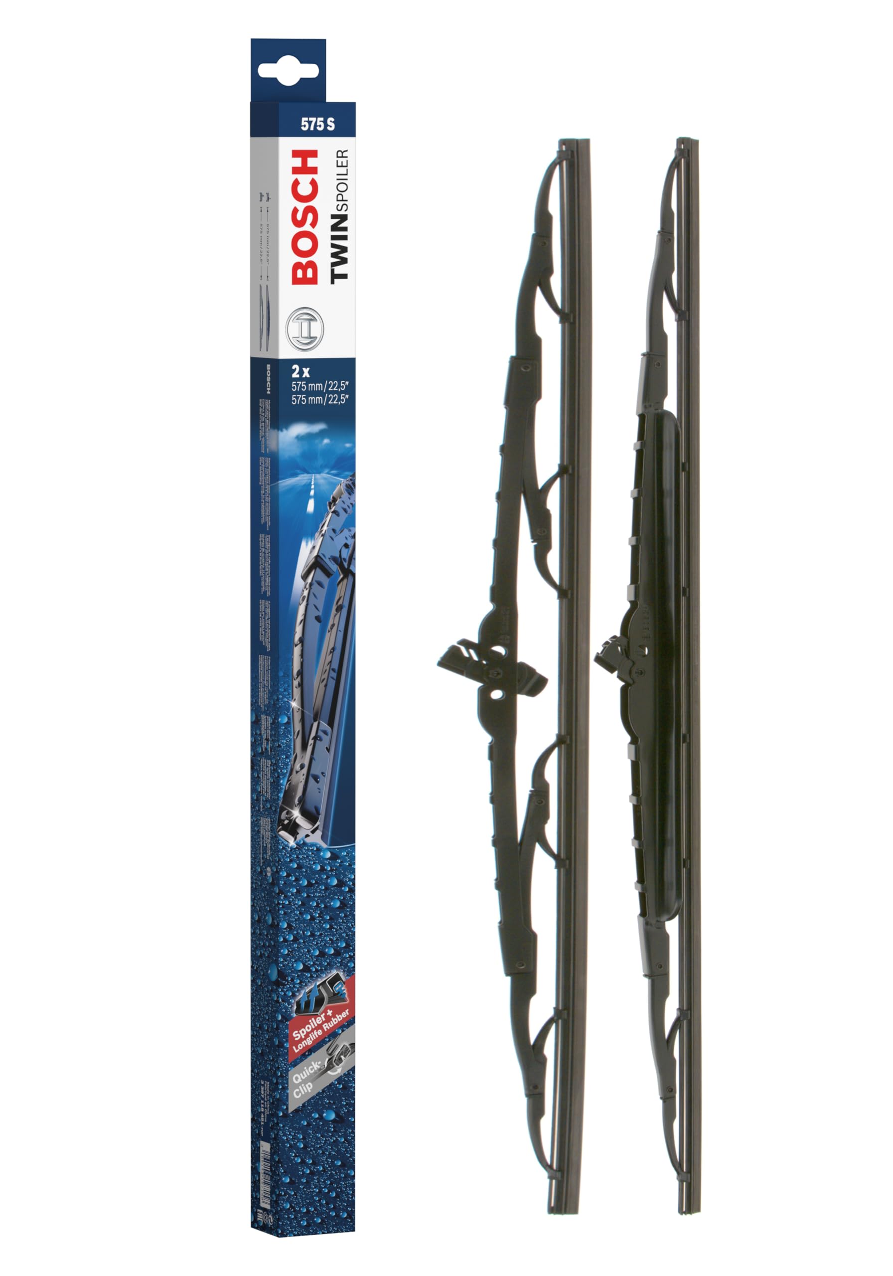 Bosch Scheibenwischer Twin Spoiler 575S, Länge: 575mm/575mm – Set für Frontscheibe Bosch Scheibenwischer Twin Spoiler 575S, Länge: 575mm/575mm – Set für Frontscheibe von Bosch